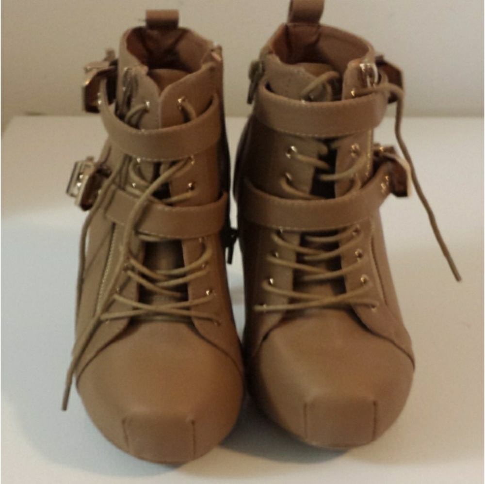 Charlotte russe light brown bootie heels